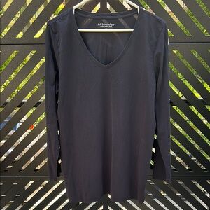 Soft Surroundings Pima Cotton Black Long Sleeve Shirt L